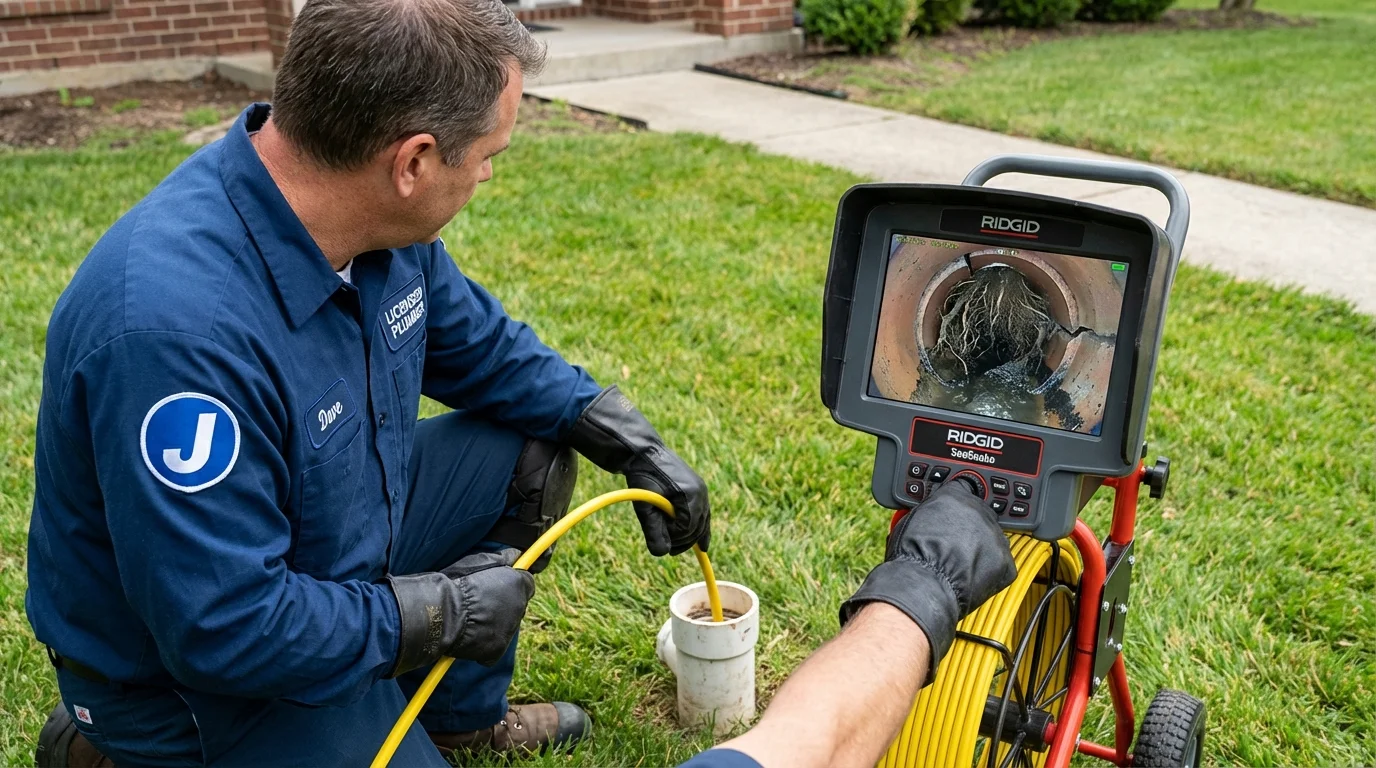Sewer camera inspection being performed by Johns Plumbing LLC in Cypress